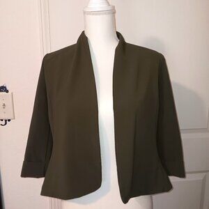 KATE ROSY Olive Green Relaxed Fit Cropped Blazer - Size S